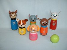 PAW PATROL Wooden Character Skittles Toy Set & Ball (CHASE/MARSHALL/RUBBLE/ZUMA)