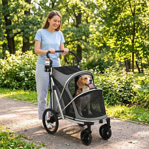 Pawhut dog stroller - stroller,, folding