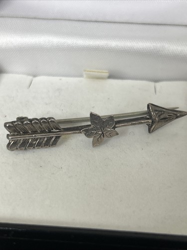 Solid silver pin arrow brooch - solid,