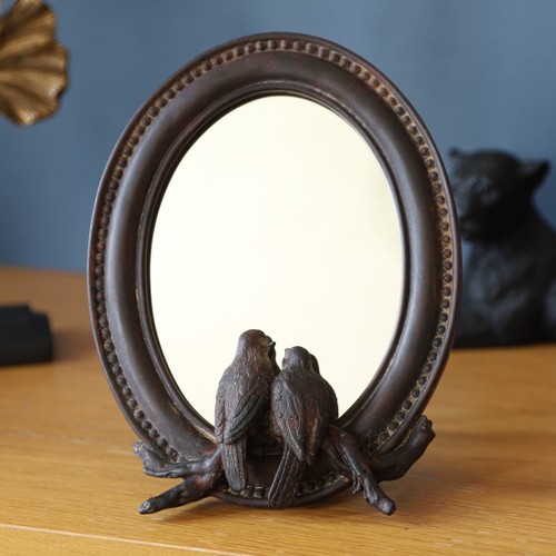 Brown mirror birds pair - brown,