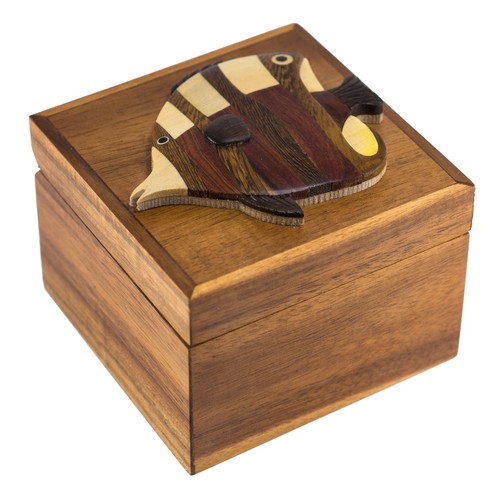 Wood intarsia angelfish fish - angelfish,