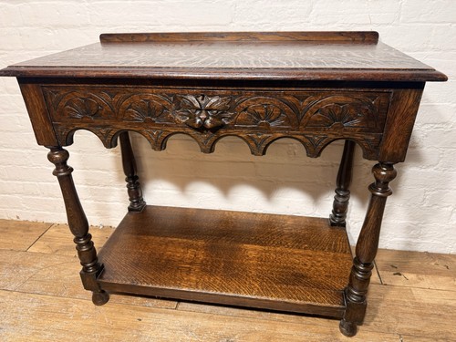 Victorian oak hall table - victorian,