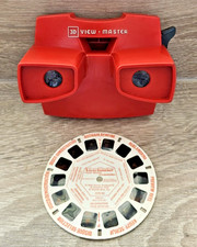 VINTAGE VIEWMASTER RED MODEL J VIEWER RETRO TOY RARE WITH PREVIEW REEL  R051