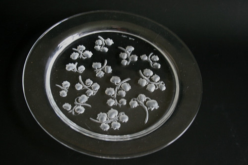 Lalique muguet glass plate - muguet,