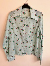 Vintage 1970s Cotton Mix Shirt Dagger Collar #1000#_Item571