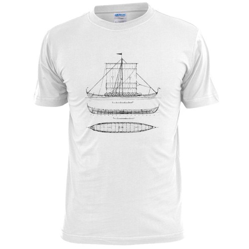 Mens viking longship sketch - sketch, t