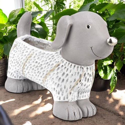 Dog ceramic planter indoor - planter,