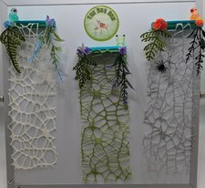 Jumping spider climbing ledge, platform, decor, accessories. praying mantis 