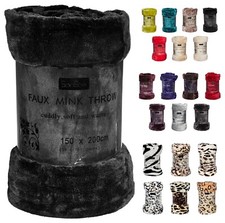 Faux Fur Mink Throw Blanket
