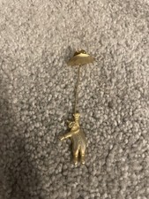 Vintage Clown Brooch Gold Tone Pin