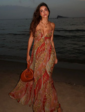 Zara ZW Collection Long Floral Printed Dress 024 Multi Size L 3508/147 New