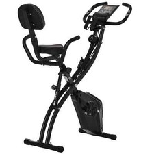 2-in-1 Foldable Exercise Bike Recumbent Stationary Bike 8-Level Adjustable Magne
