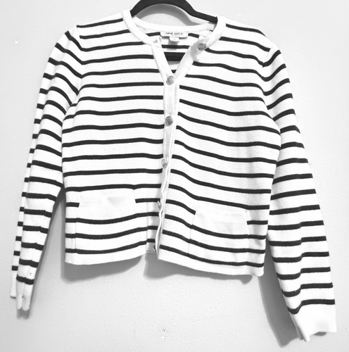 Nine west striped knit button - knit,