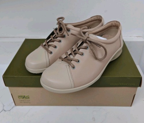 Hotter dew beige leather shoes - beige,