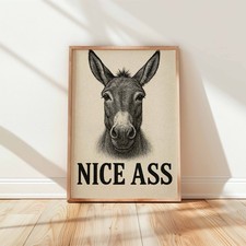 Funny Donkey Art Print –