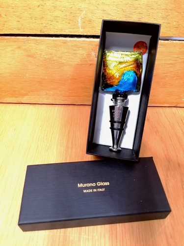 Murano art glass wine bottle - murano,