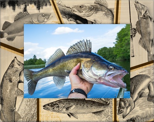 Walleye fish laser engraved - fish,