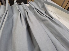 John Lewis MTM W132 x D216cm Romo Linara Double Pinch Pleat Curtains – Glacier
