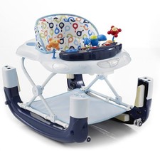 MyChild Walk'n'Rock 2-in-1 Baby Walker Blue - Activity Center Baby Walker - Easy