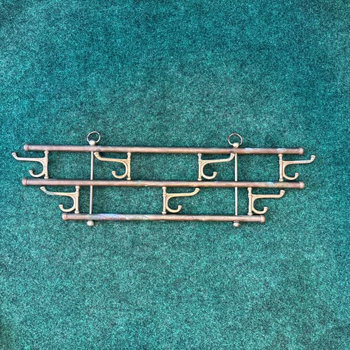 Vintage brass wall mount coat - mount,