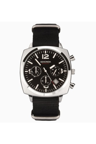 Sekonda gents black canvas - gents,