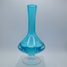 Ekenas Glasbruk Swedish Blue Footed Vase — John-Orwar Lake, 1960s
