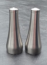 Old Hall Stainless Steel Salt & Pepper Set  1960s Robert Welch Short Lighthouse