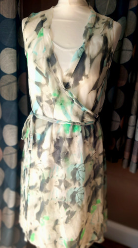 Wrap tie dress sheer - tie-up, small