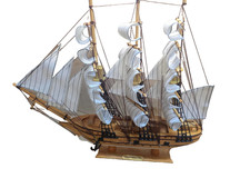 45cm white and Blue Wooden Galleon Model Ship Boat Nautical Collectible Model