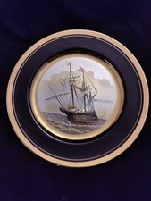 CHOKIN 24K LARGE 24CM PLATE YOSHINOBU HARA MAYFLOWER SHIP COLLECTORS VGC