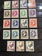 Old French Stamps Cockerel and