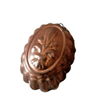 Vintage 1920s Copper Jelly Mould Fleur de Lis