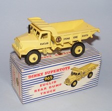 DINKY SUPERTOYS #965 EUCLID DUMP TRUCK ORIGINAL 1950s ISSUE BOXED + CARD PACKING