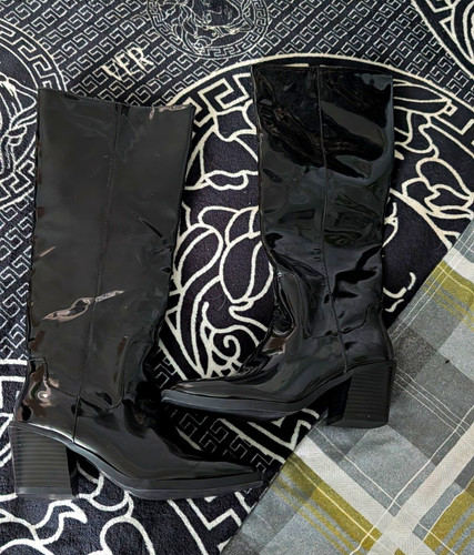 Women black patent leather - black,