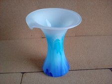 blue  art glass vase used