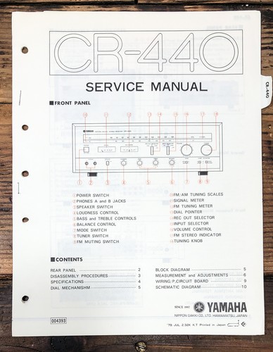 Yamaha 440 receiver service - yamaha,