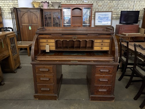 Edwardian roll top desk - edwardian,