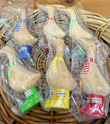 Vintage wooden duck hanging - 6x,