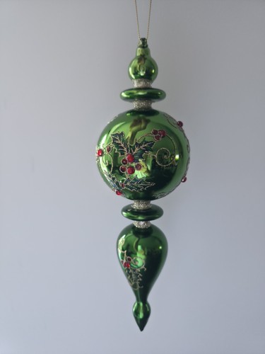 Large green christmas finial - large,