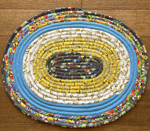 Jelly roll rug - handmade, sewn