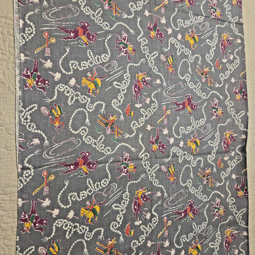 Vintage feedsack fabric cowboy - feedsack,