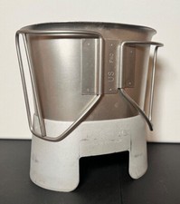 Stainless Steel BUTTERFLY CANTEEN CUP and OPEN BOTTOM MRE STOVE / STAND NEW