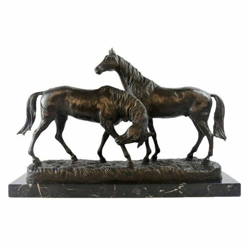 Hot cast bronze pair horses - hot,