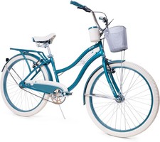 Huffy Deluxe Cruiser Womens Classic Hybrid Bike - Blue - Medium Frame (Mark)