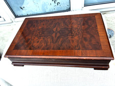 VINTAGE ART DECO BURR WANUT VENEER ONEIDA COMMUNITY WOODEN CANTEEN STORAGE BOX