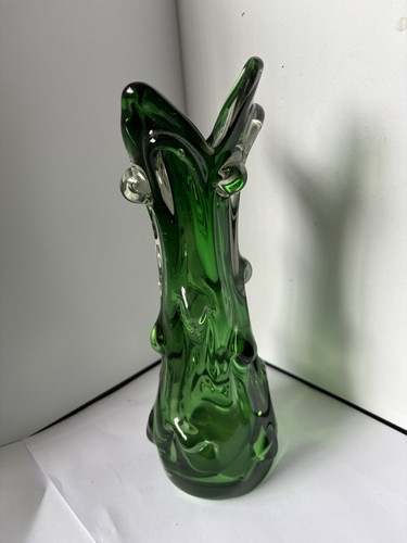 1960s emerald green vase - emerald,