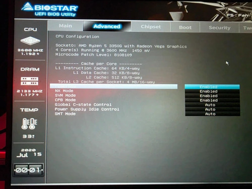 Ryzen 3350g biostar am4 - &,