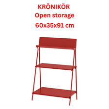IKEA KRÖNIKÖR Open Storage Shelf Display Unit Modern  Red Bookcase 60x35x91cm