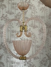 Vintage Rare 1940s Murano Glass Ceiling Light Chandelier By Barovier & Toso