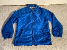 Ozark Trail Blue Button Up Pocketed Collard Rain Coat Jacket Men’s Size Medium